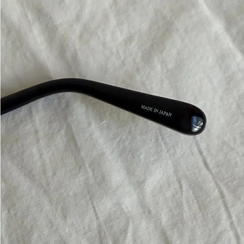 The Row x Linda Farrow Aviators ROW/80/2 Titanium Frame Black Leather Wrapped